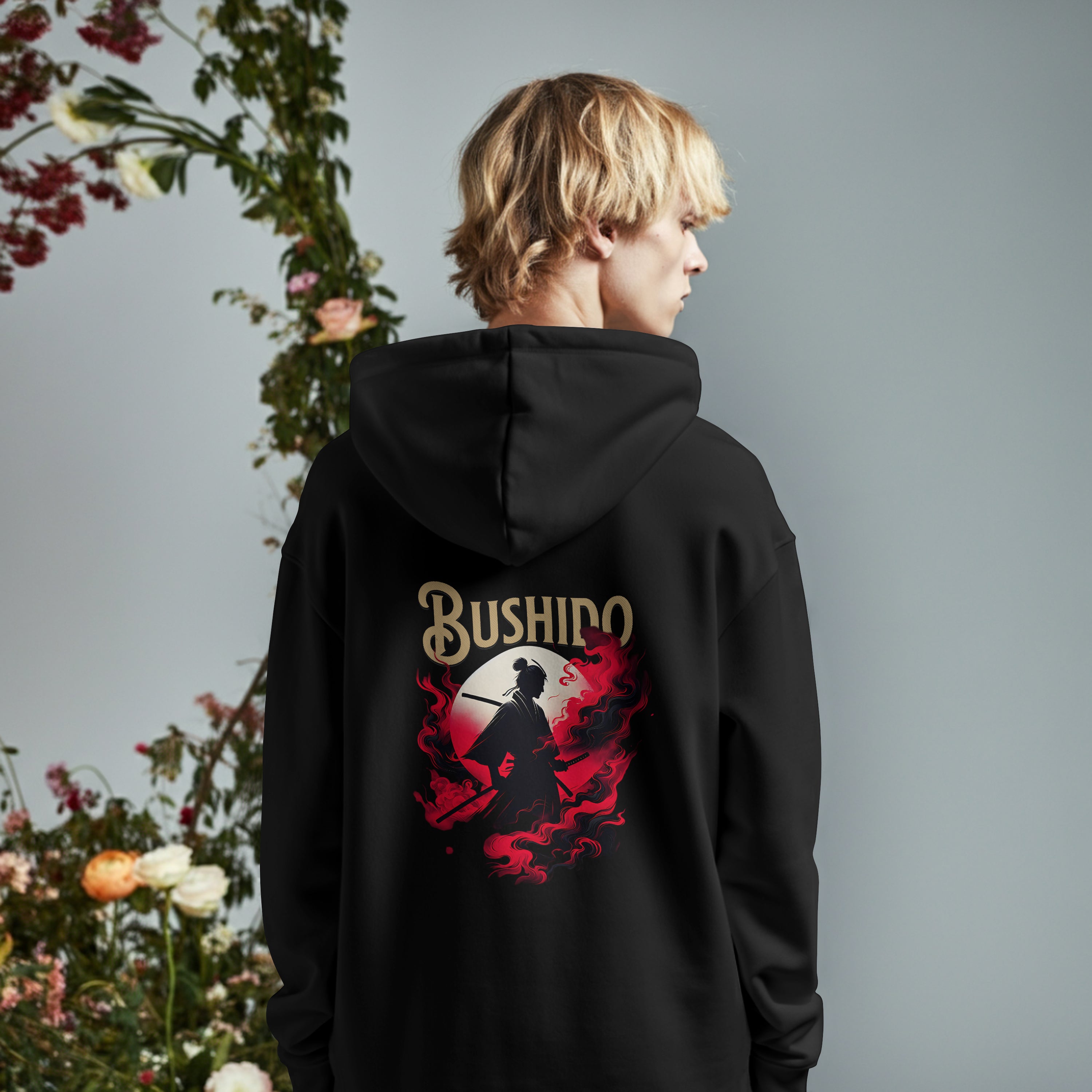"Bushido" The Way of the Warrior Hoodie | Samurai Silhouette & Minimalist Styles