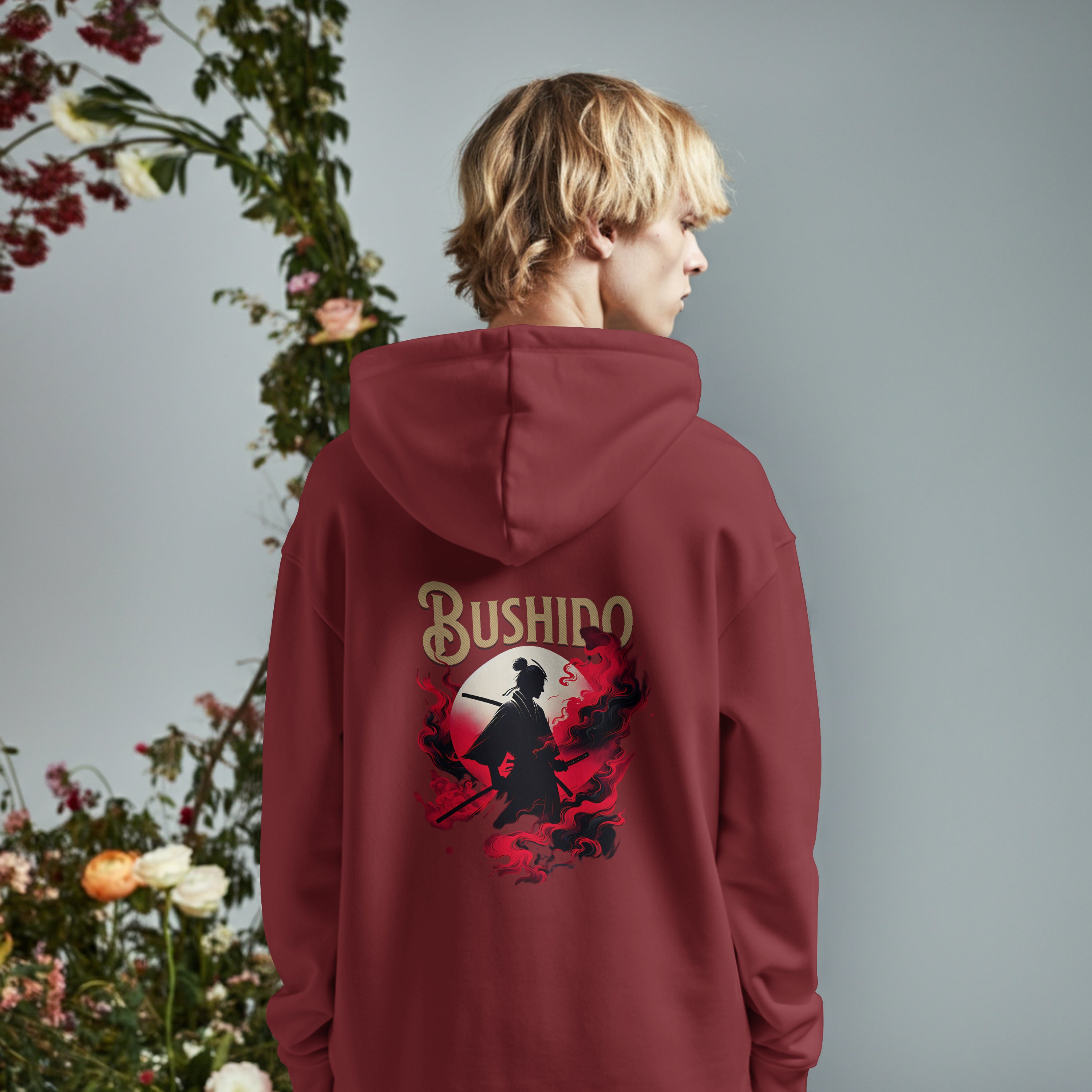 "Bushido" The Way of the Warrior Hoodie | Samurai Silhouette & Minimalist Styles