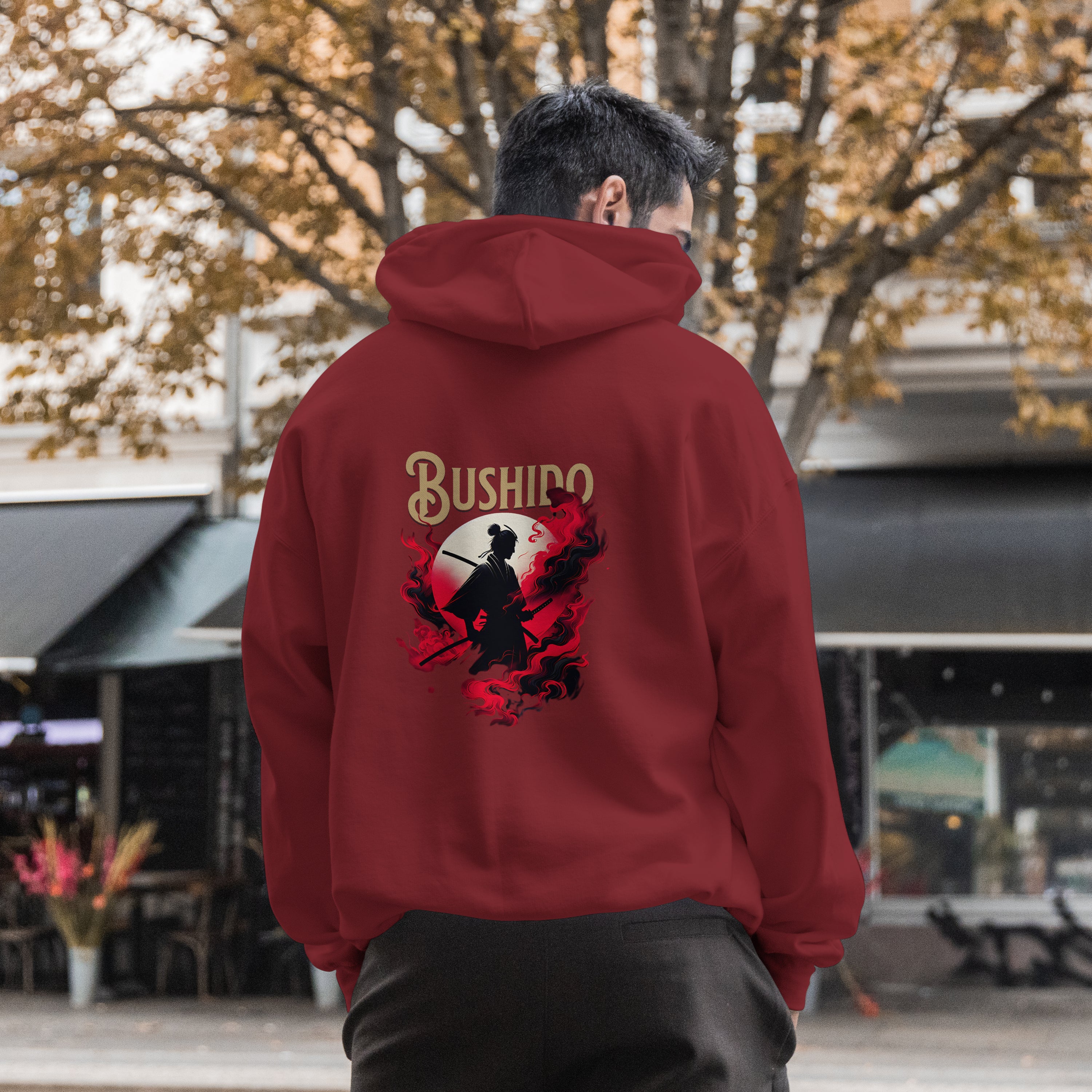 "Bushido" The Way of the Warrior Hoodie | Samurai Silhouette & Minimalist Styles