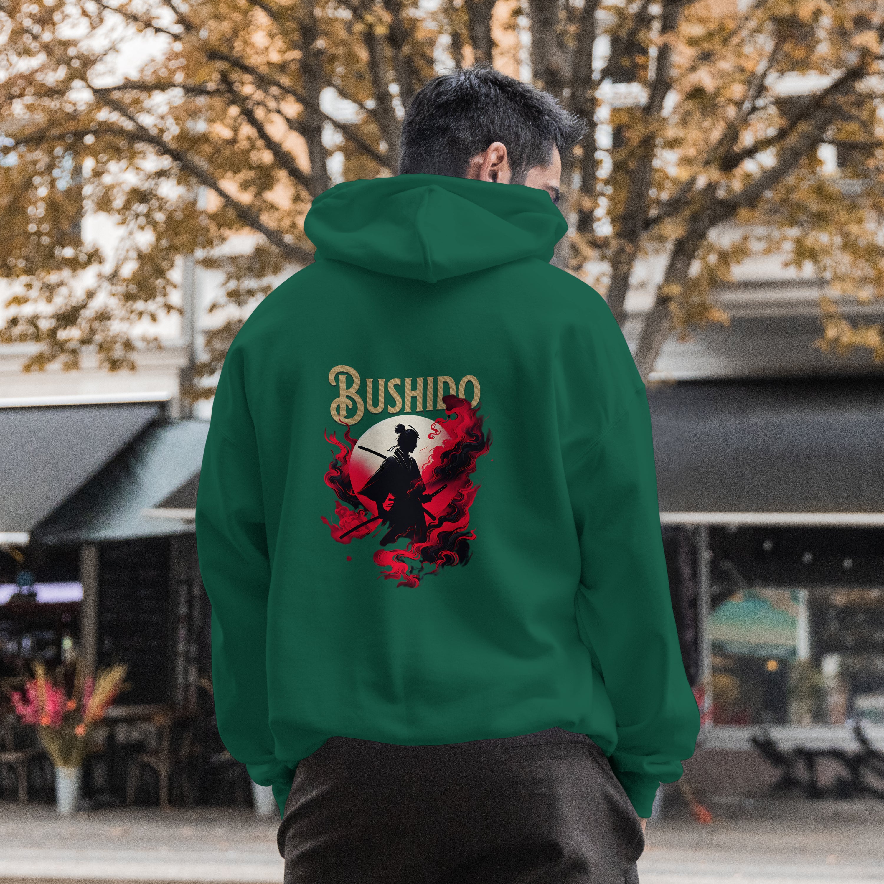"Bushido" The Way of the Warrior Hoodie | Samurai Silhouette & Minimalist Styles