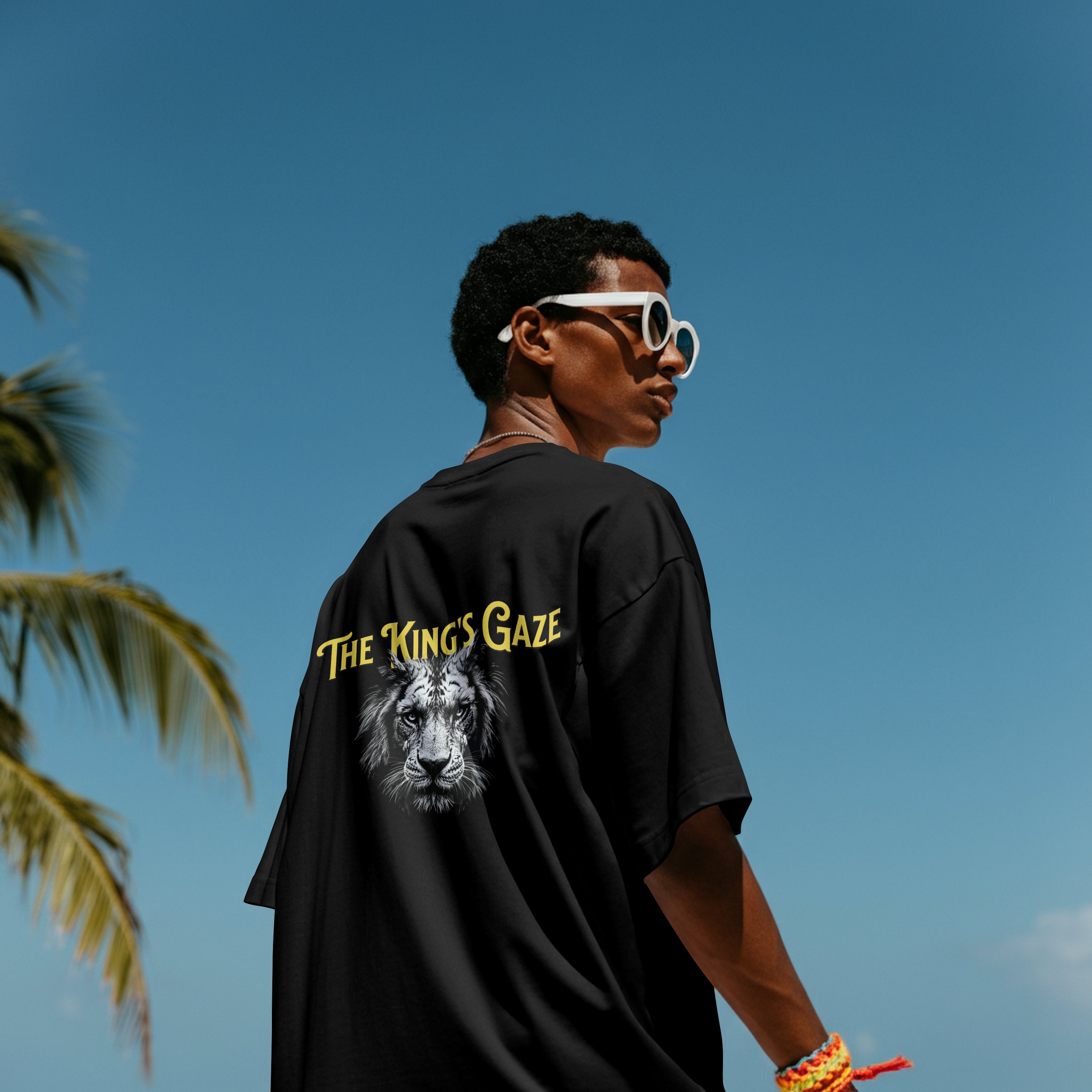 "The King's Gaze" Oversized Lion T-Shirt | 240 GSM Heavyweight Cotton