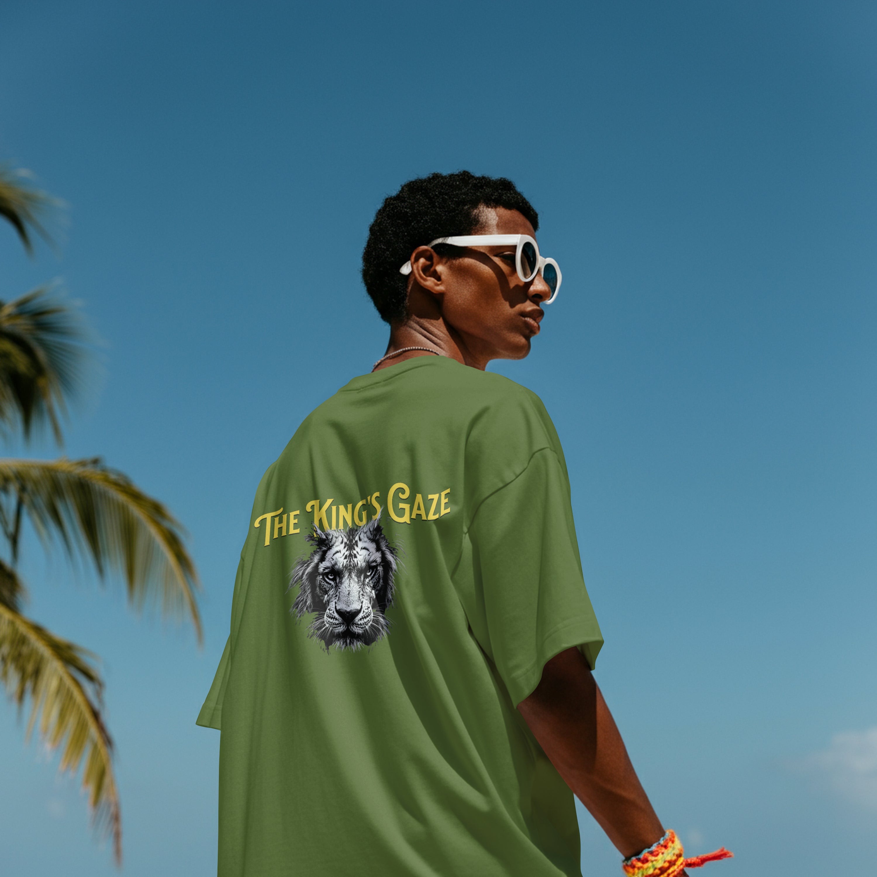 "The King's Gaze" Oversized Lion T-Shirt | 240 GSM Heavyweight Cotton