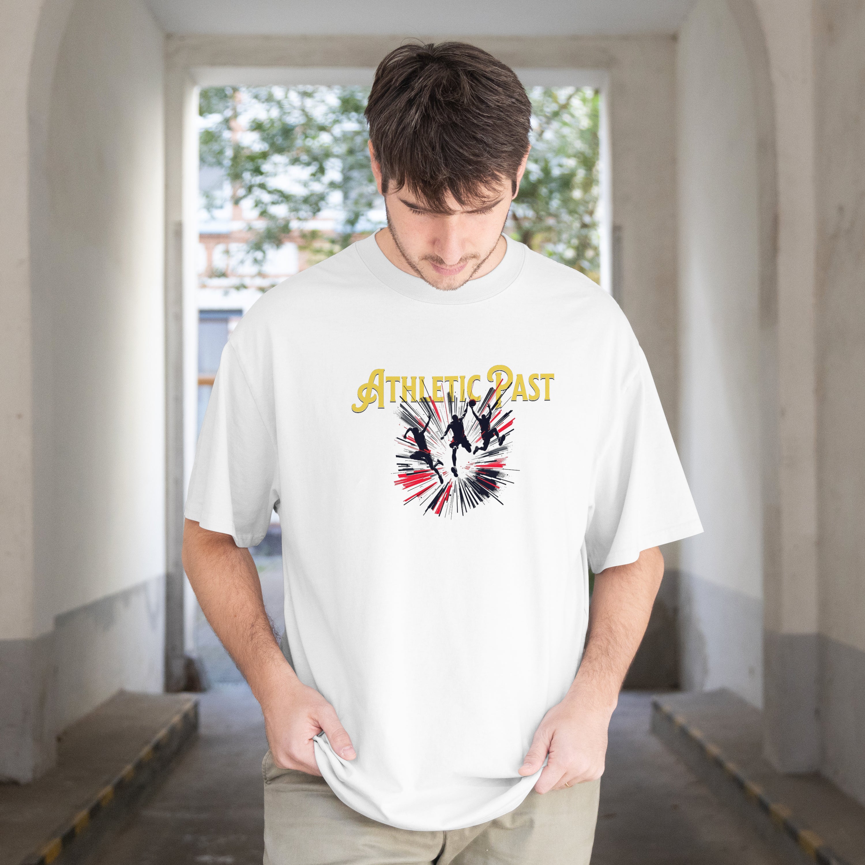 "Athletic Past" Vintage Sports Oversized T-Shirt | 100% cotton (180 GSM)
