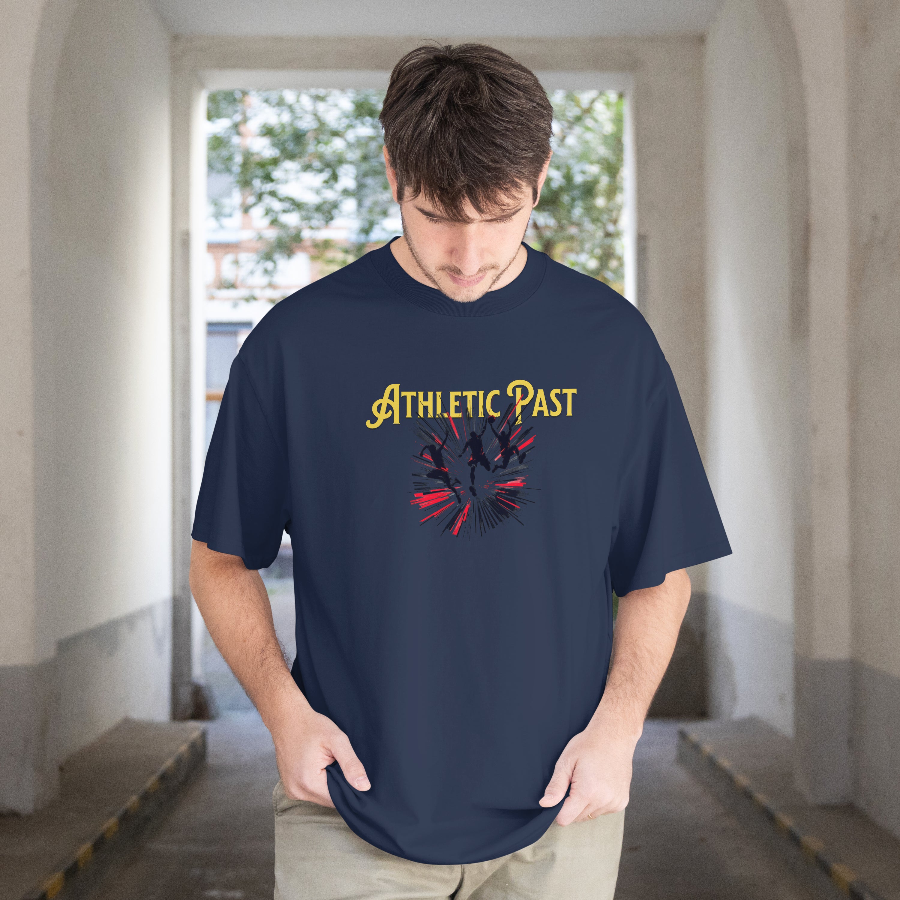 "Athletic Past" Vintage Sports Oversized T-Shirt | 100% cotton (180 GSM)