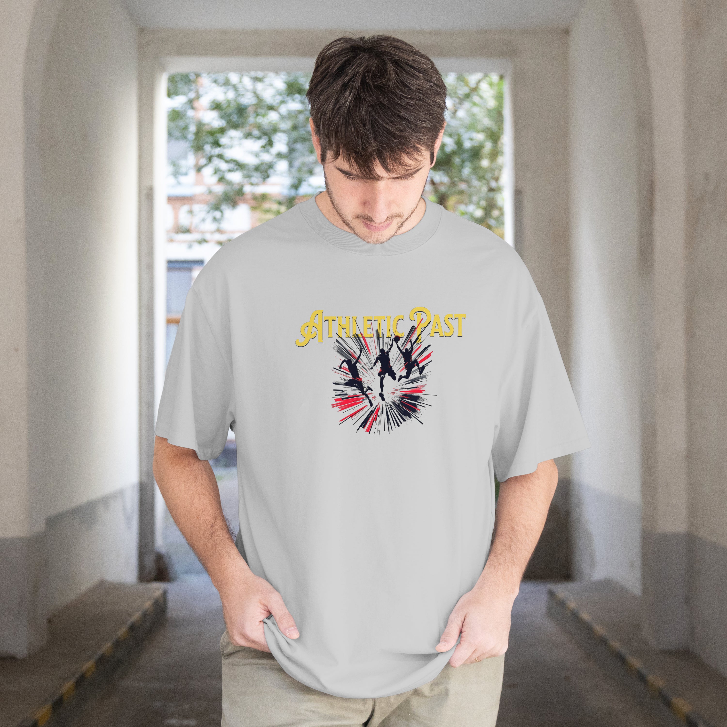 "Athletic Past" Vintage Sports Oversized T-Shirt | 100% cotton (180 GSM)