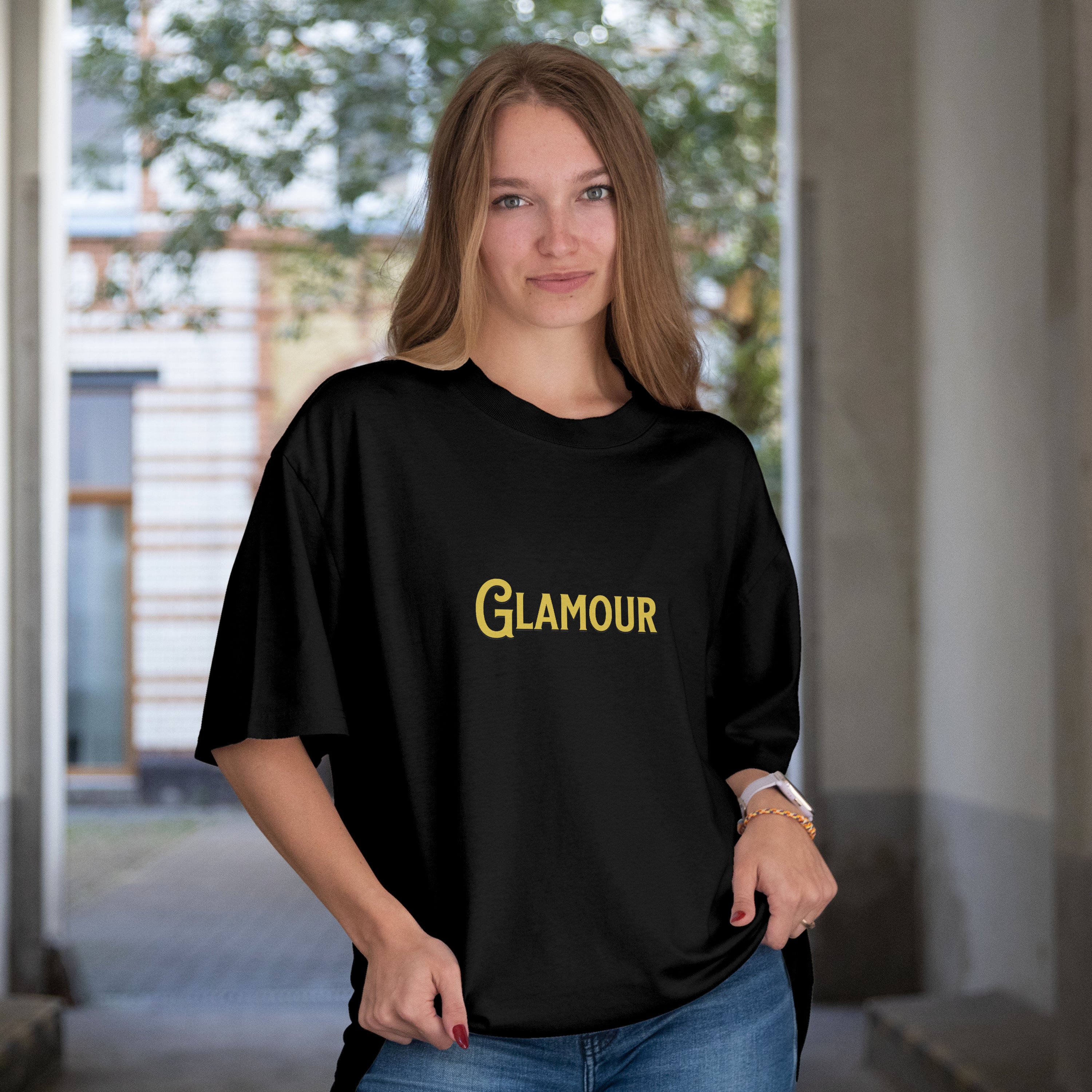 "Glamour to the Grave" Oversized Skull T-Shirt | Edgy Streetwear Tee | 100% cotton (180 GSM)