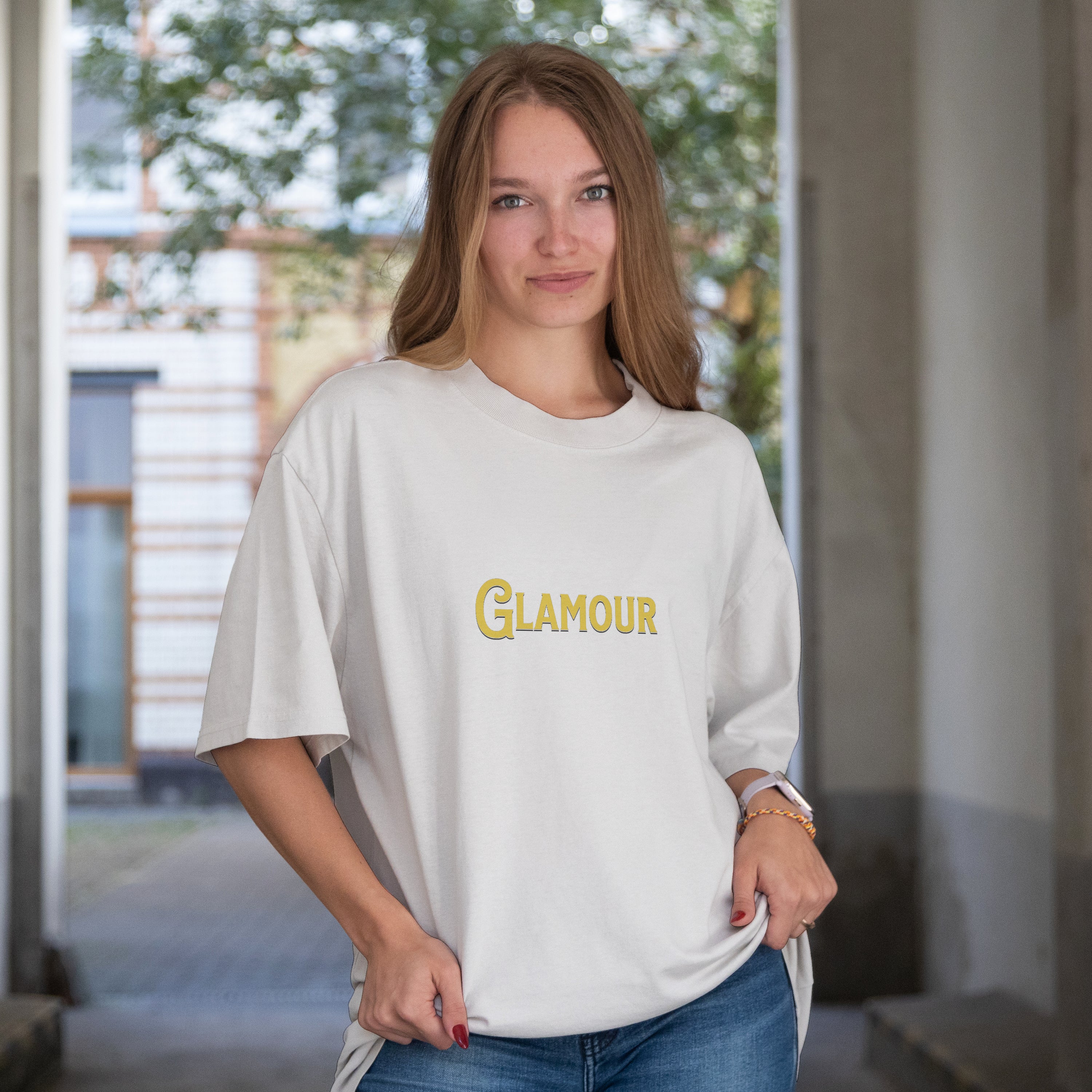 "Glamour to the Grave" Oversized Skull T-Shirt | Edgy Streetwear Tee | 100% cotton (180 GSM)