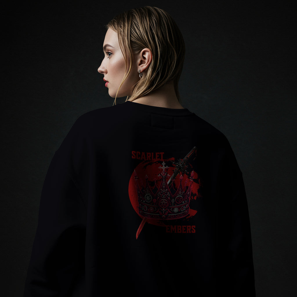 Scarlet Embers Oversized Unisex Sweatshirt