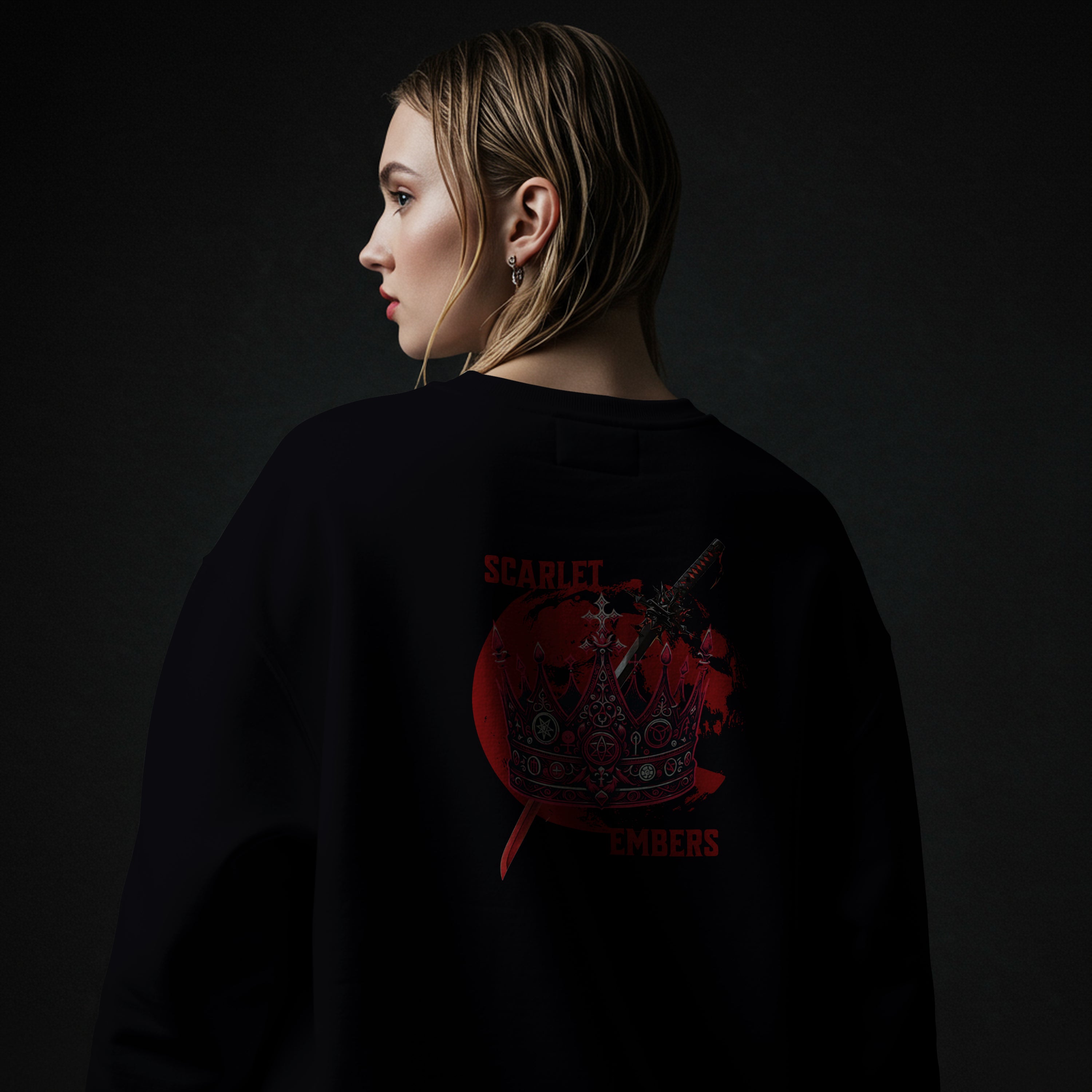 Scarlet Embers Oversized Unisex Sweatshirt