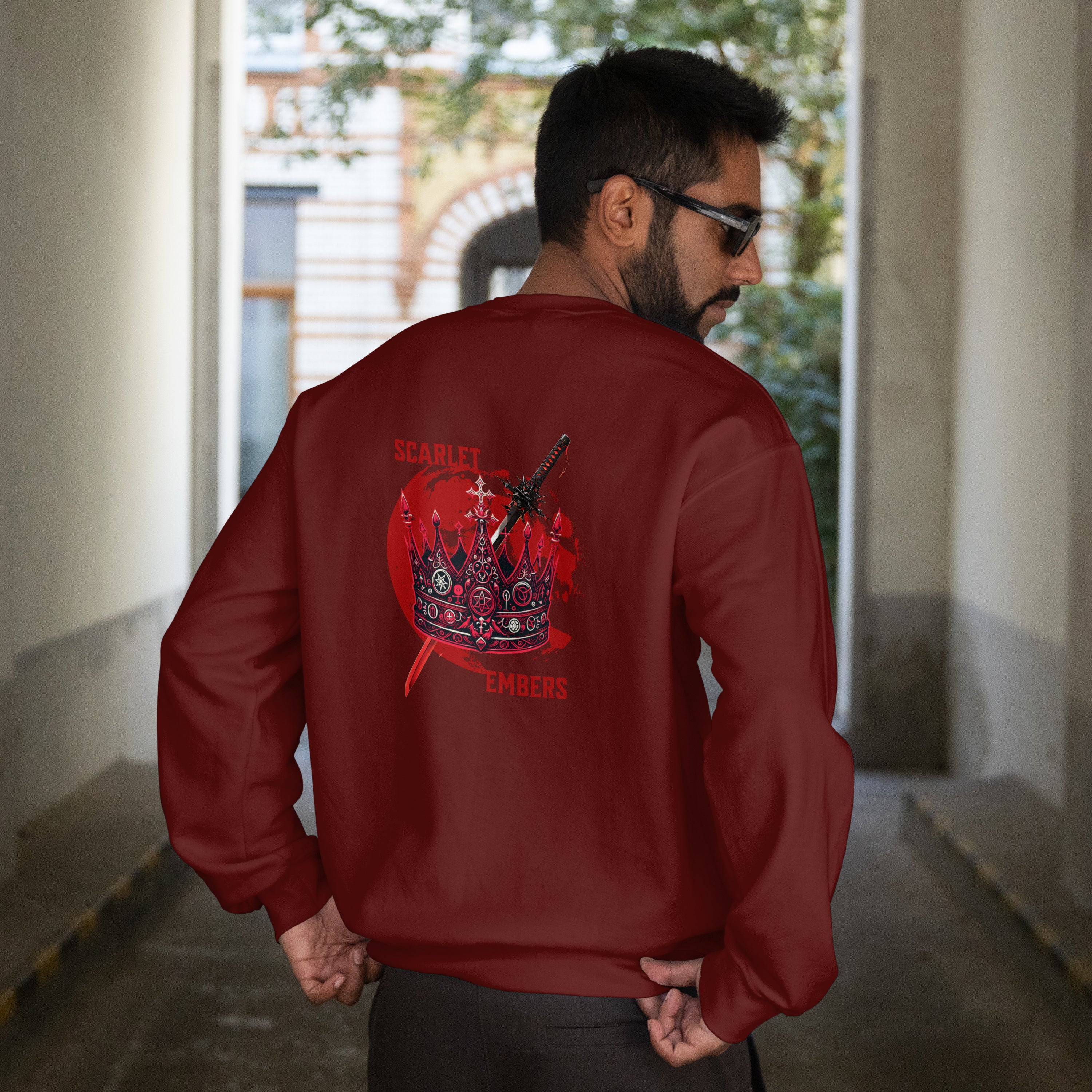 Scarlet Embers Oversized Unisex Sweatshirt