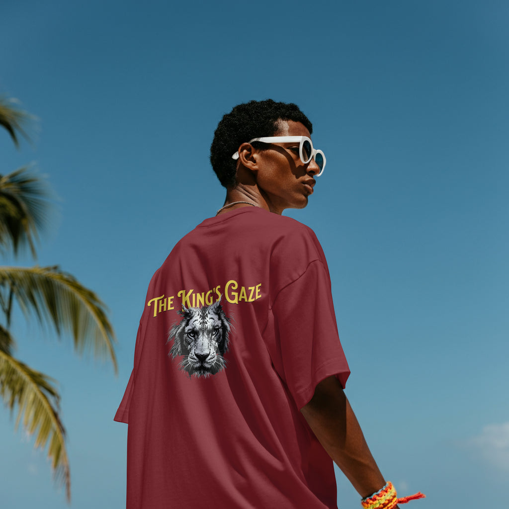 "The King's Gaze" Oversized Lion T-Shirt | 240 GSM Heavyweight Cotton