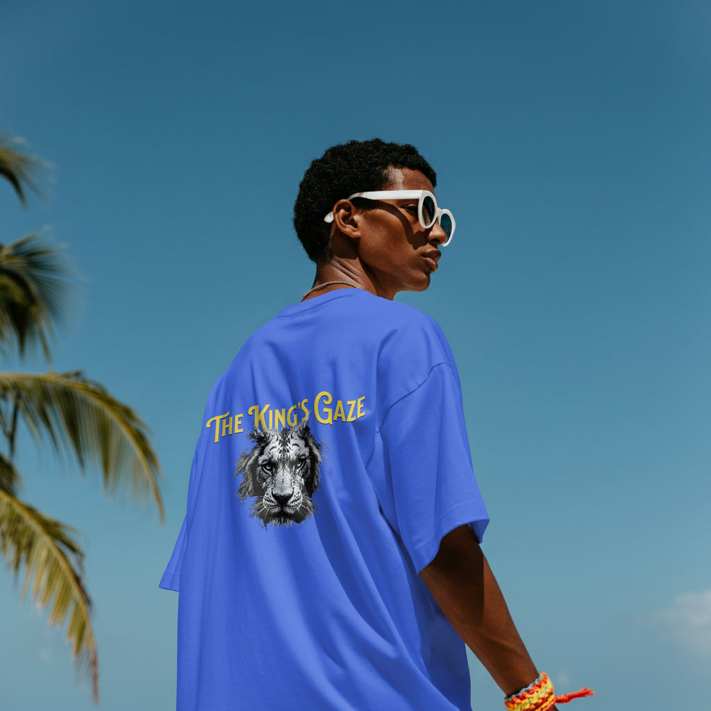 "The King's Gaze" Oversized Lion T-Shirt | 240 GSM Heavyweight Cotton