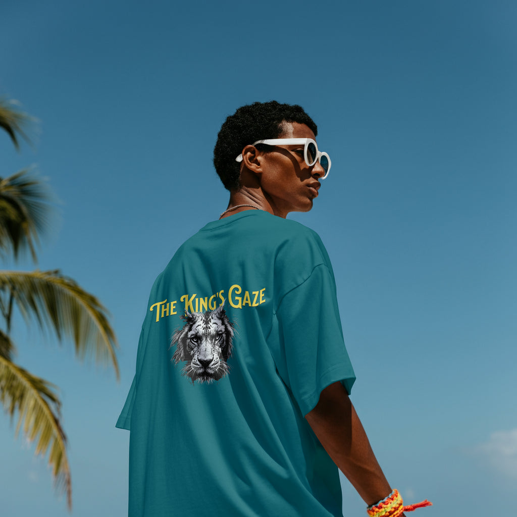 "The King's Gaze" Oversized Lion T-Shirt | 240 GSM Heavyweight Cotton