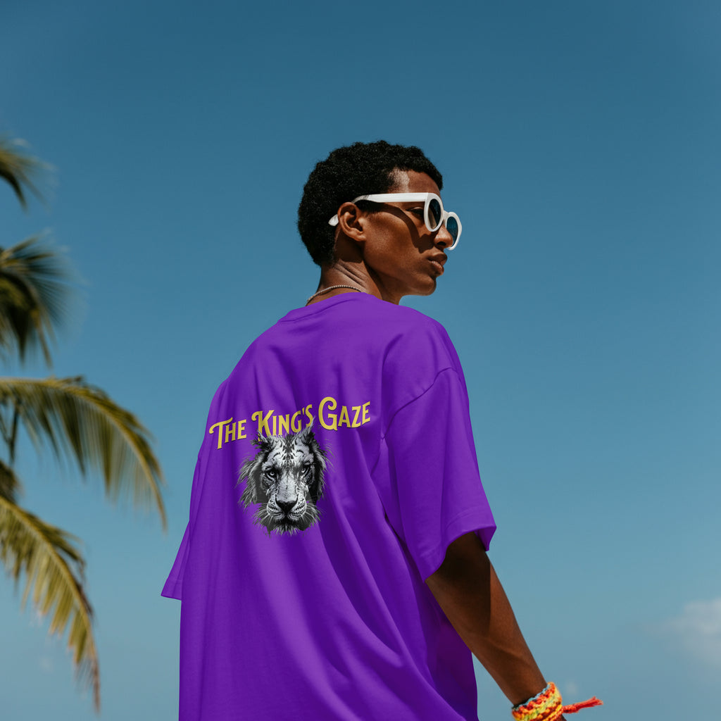 "The King's Gaze" Oversized Lion T-Shirt | 240 GSM Heavyweight Cotton